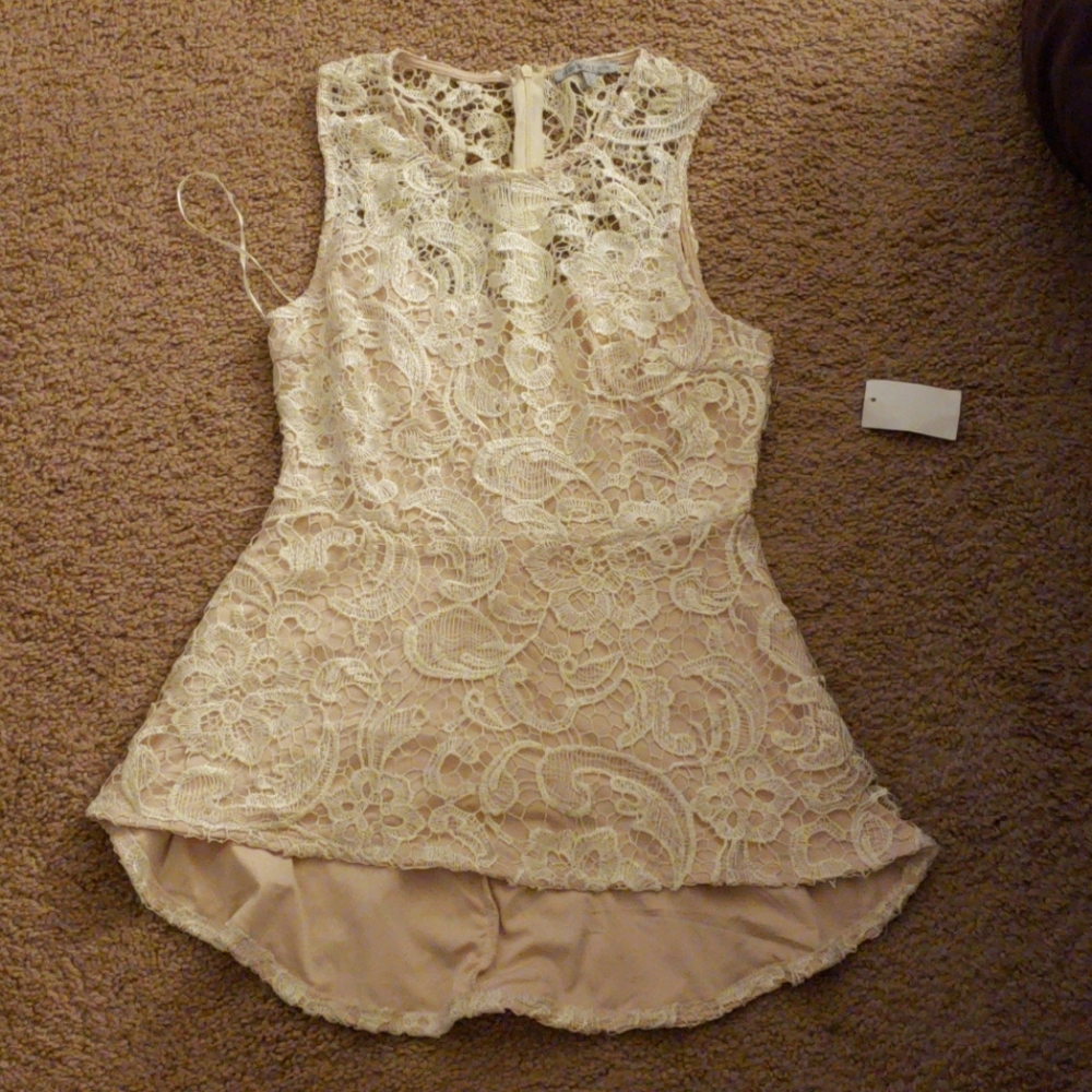 Lace peplum top